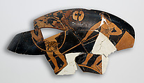 Kylix Fragment, Attributed to the Colmar Painter, Terracotta, Greek, Attic
